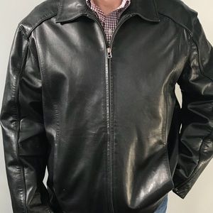 Real black leather jacket from BMW